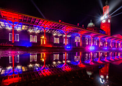 Illumination in rot blau Bremerhaven